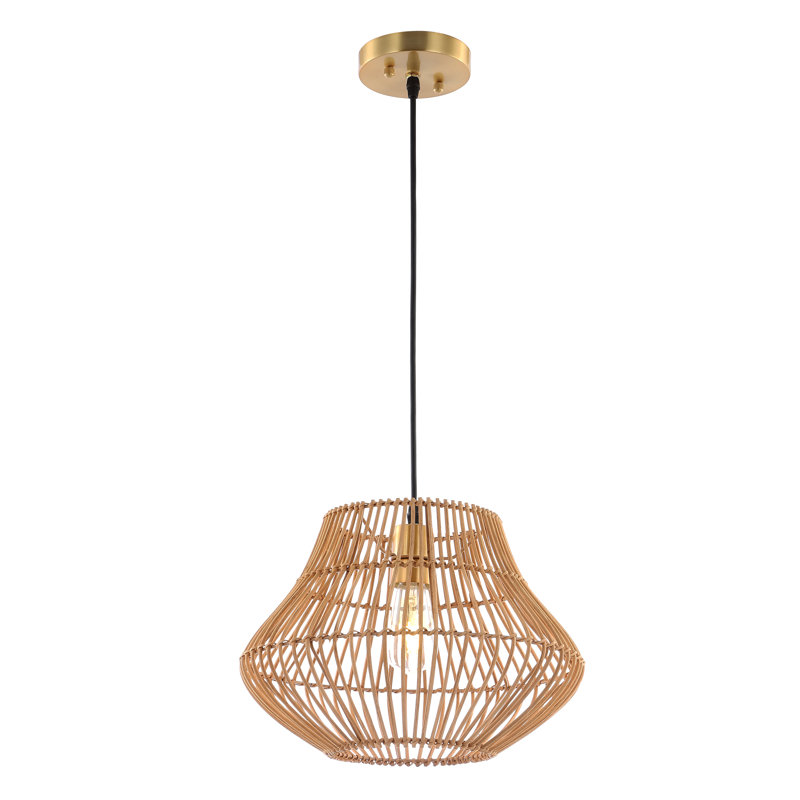 Coova 1 - Light Natural/Black/Gold Single Pendant