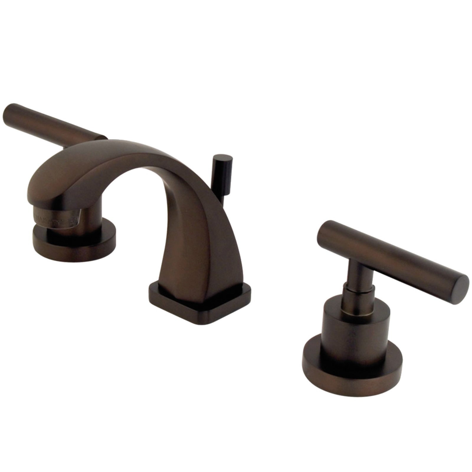 Kingston Brass Manhattan Two-Handle 3-Hole Deck Mount Widespread Bathroom Faucet with Brass Pop-Up Drain, Oil Rubbed Bronze