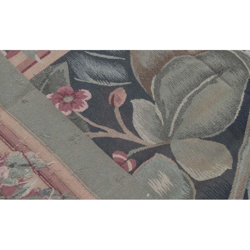 Hand-Knotted High-Quality Brown and Green Area Rug
