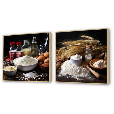 Farine de blé Baroque French Backery Flour I - ensemble de 2 décorations murales de pâtisserie
