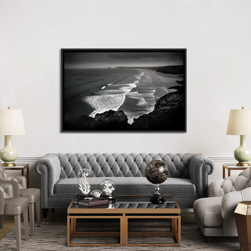 Perranporth, cornwall, angleterre, royaume-uni, reproduction de photo sur toile tendue, H 40 po x l 60 po x P 1,5 po