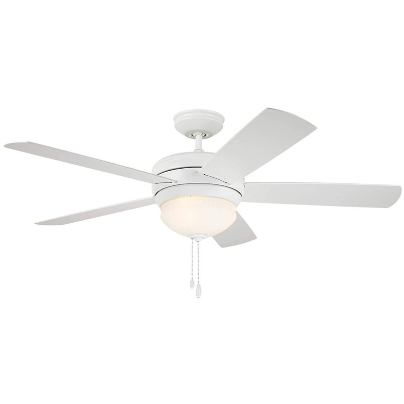 52'' Ceiling Fan with Light Kit, Satin White