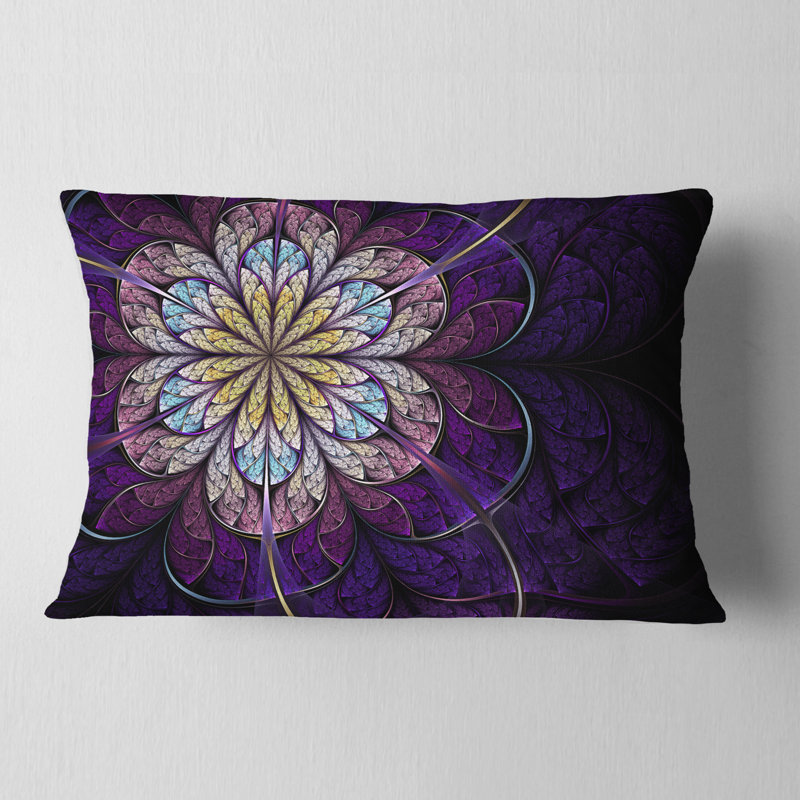 Grand coussin lombaire en fleur fractale floral