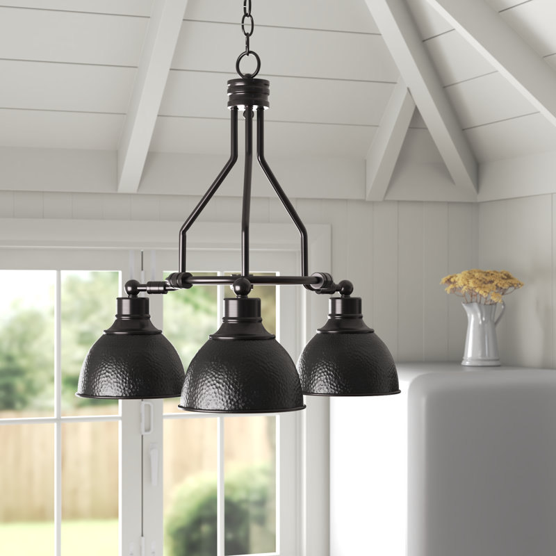 Miramar 3 - Light Steel Wagon Wheel Chandelier, Antique Bronze