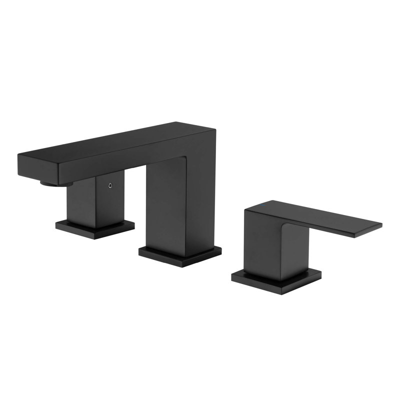 Cube 2-handle Bathroom Faucet with Drain Assembly, Black