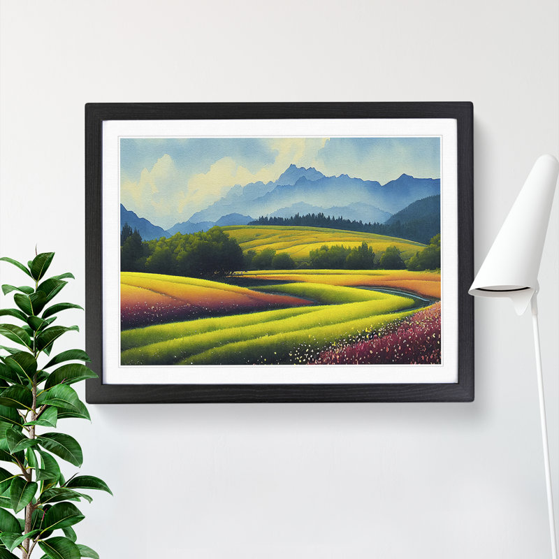 Spring Mountain Scene Vol.2 - Framed Print, Black, 25cm H x 34cm W x 2cm D