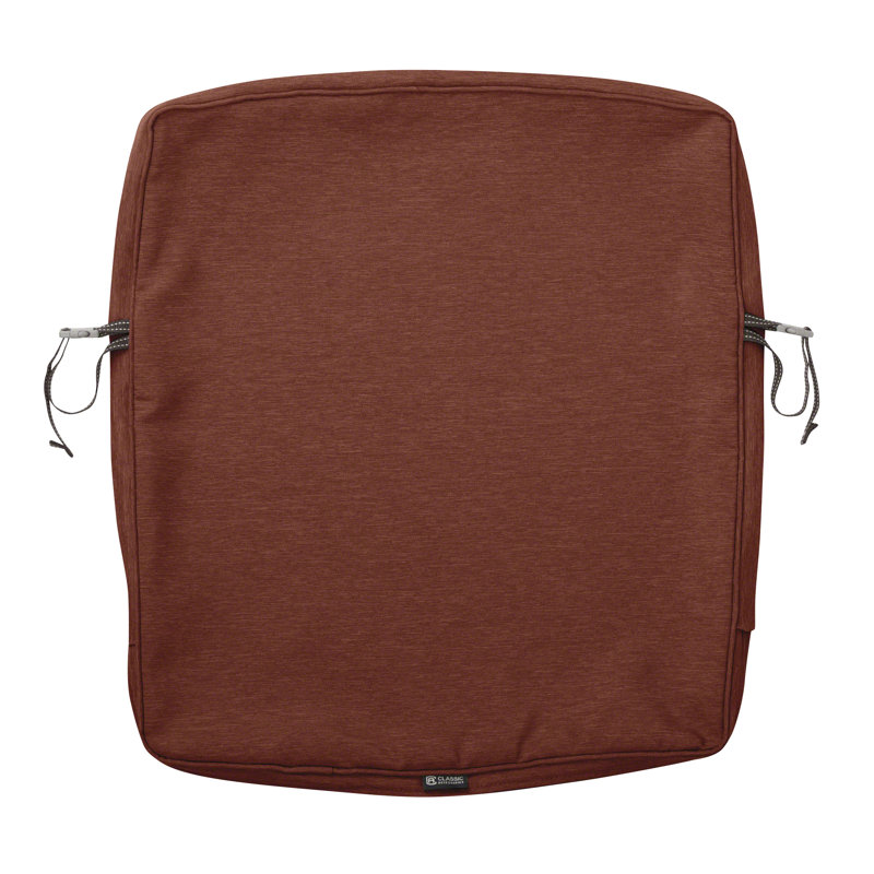 Pina Outdoor Dining Chair Seat Cushion, Heather Henna Red, 3" H x 21" W x 19" D