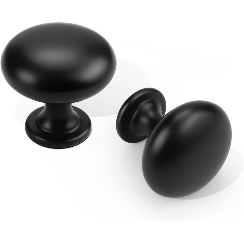 Single Hole Cabinet Knobs, Modern Style Drawer Pulls, Matt Black