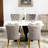 High Upholstered Dining Chair In Gray Velvet, 2 Chairs, With Golden Stainless Steel Plating Legs And Stunning Nailhead Trim Appearance, Sw1601gy Velvet Of 2, Gray, Appealing Trim,-773786298-773786291