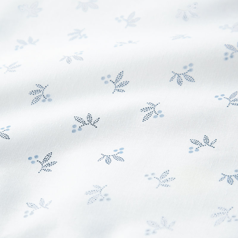 Leaf Sprig Duvet Cover Set, Single Duvet Cover + 1 Pillowcase, Blue Floral