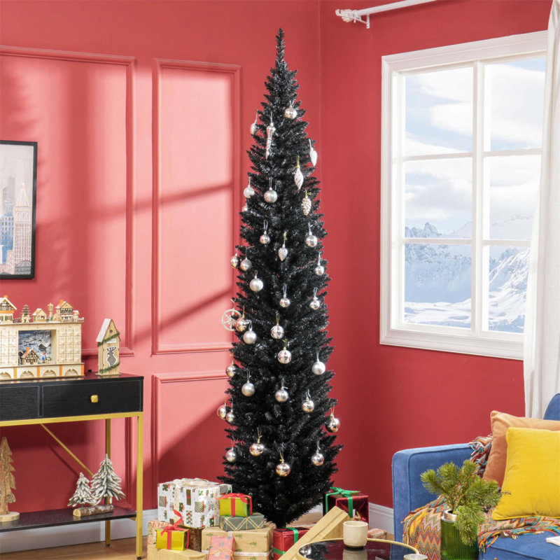 Arbre de Noël 8 pi avec 818 pointes réalistes et un support en plastique durable, facile à assembler et à ranger