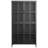Metal Storage Cabinet With Tempered Glass Doors, Stable, For Bedroom Use Antique Finish, Spacious Shelves, Stable Dining Rooms