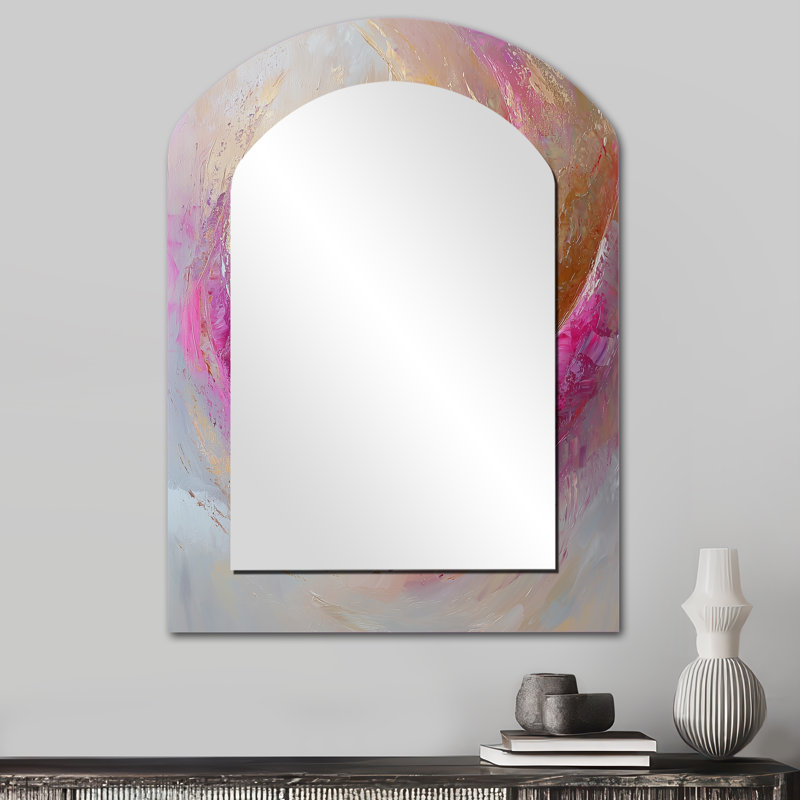 Abstract Lavender Tranquility Balance II - Modern Arch Large Mirror, Modern Asymmetrical Unique Wall Mirror Decor, Printed Metal Art