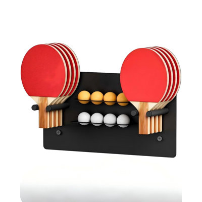 Wall Mounted Metal Magnetic Table Tennis Storage Rack Holds