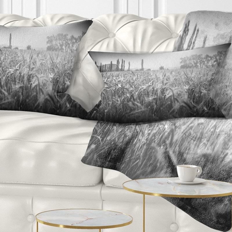 Coussin paysage et blé, Rectangle, 12 po x 20 po