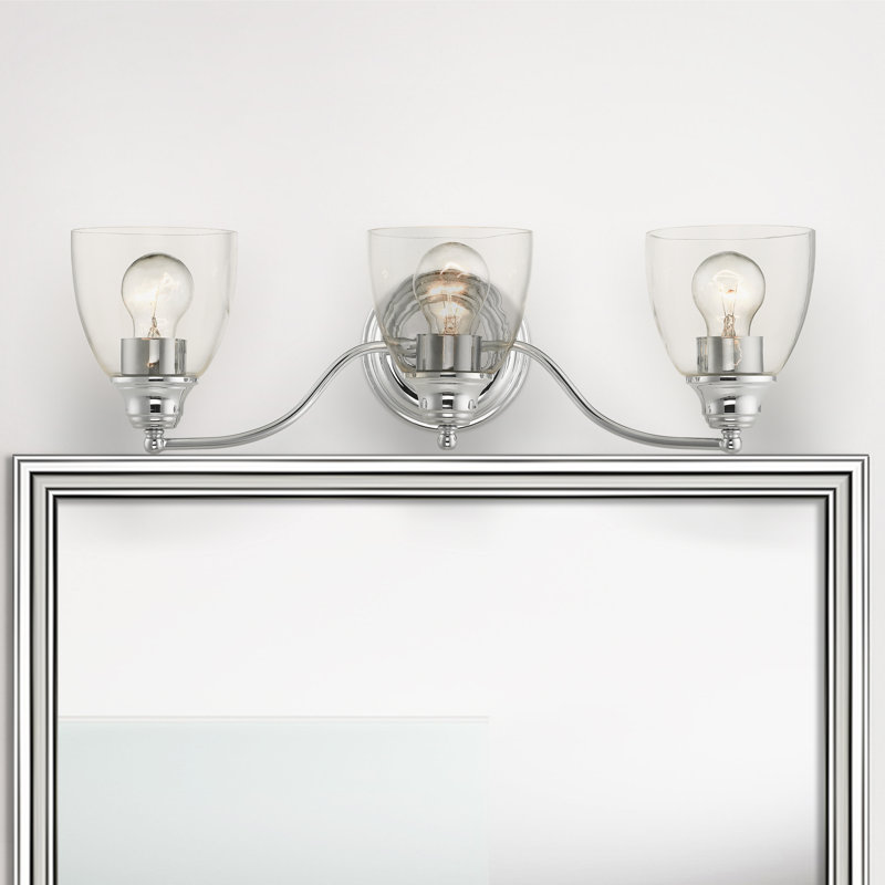 Éclairage de salle de bain à intensité variable 3 lumières Bargas, Chrome poli