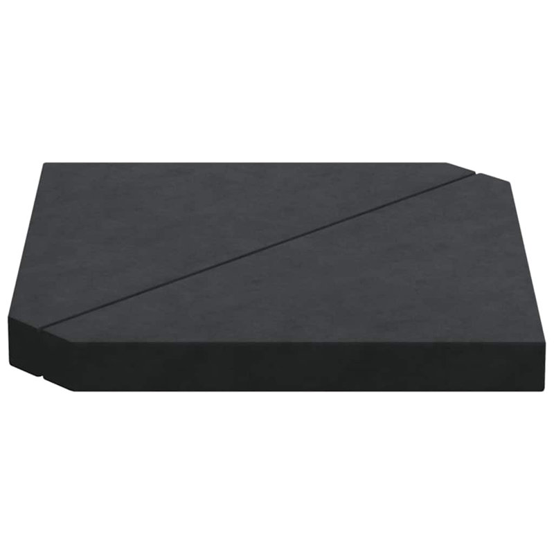 Umbrella Weight Plates 2 Pcs Granite Triangular 14 Kg, Black