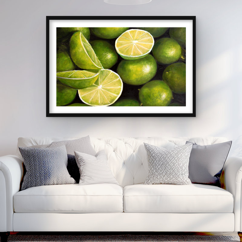 Basket of Limes - Gastronomy Kitchen Framed Matted Print