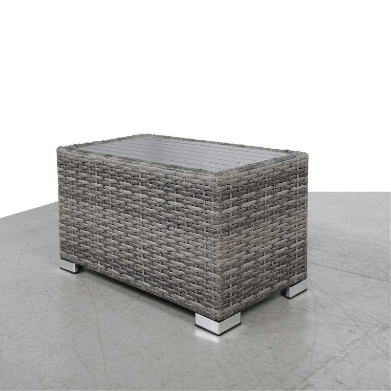 Table de bout entièrement grise en aluminium entièrement assemblée