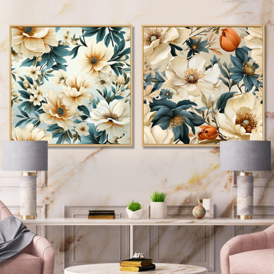 Hadrien - Ensemble de salon mural floral 2 pièces