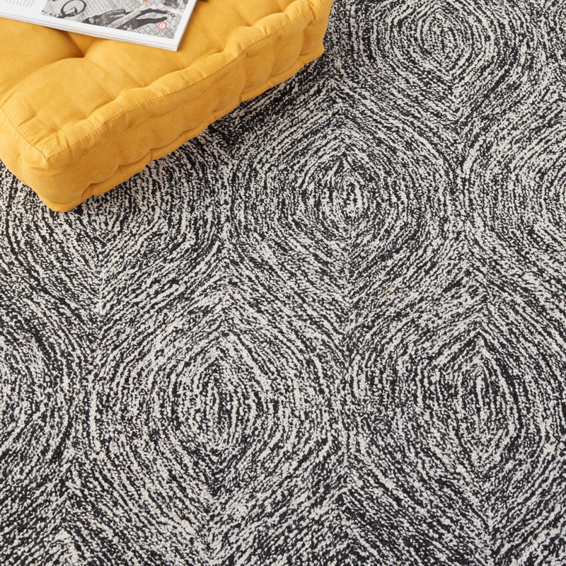 Tapis noir Vedika, Rectangle 5 pi x 8 pi