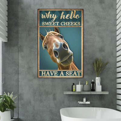 Horse Why Hello Sweet Cheeks 3 - 1 Piece Rectangle Graphic Art Print On Wrapped Canvas