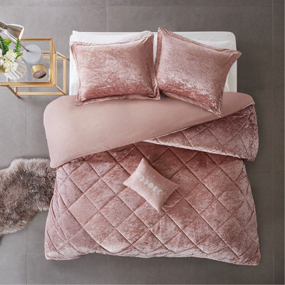 Ensemble de housse de couette en velours double / grand avec coussin décoratif