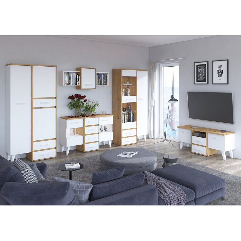 Prine 2 Door Manufactured Wood Wardrobe, Artisan Oak