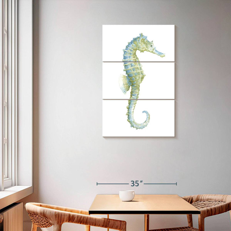 Brampt aquarelle hippocampe I, H 57 po x l 36 po