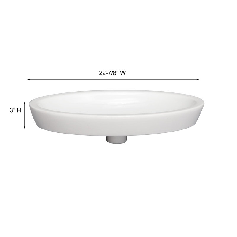 Barclay Resort 14.5'' White Vitreous China Oval Bathroom Sink