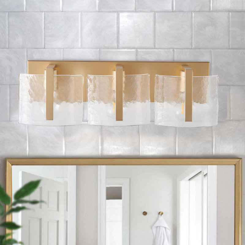 3-light Gold Adjustable Glass Wall Lamp