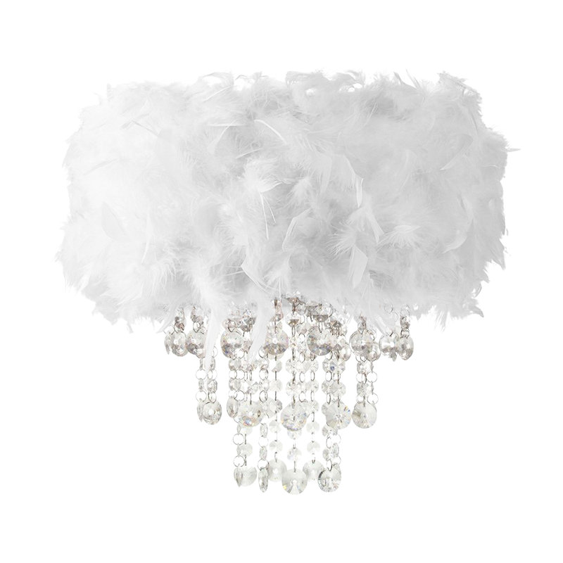 32cm Silk Drum Pendant Shade, White