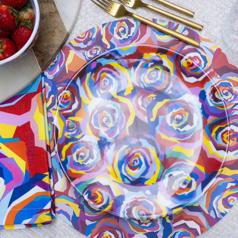 Multi Coloured Roses Dinner Plate
