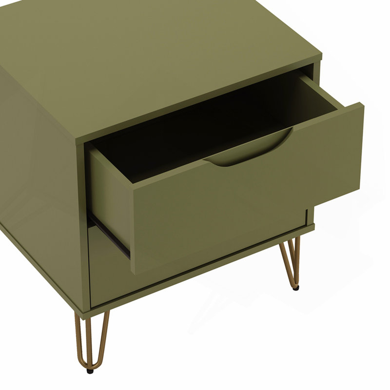 Table de chevet vert olive