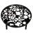 Rabia Side Table with Glass Top Flower Pattern Design and Aluminum Base-1603131473