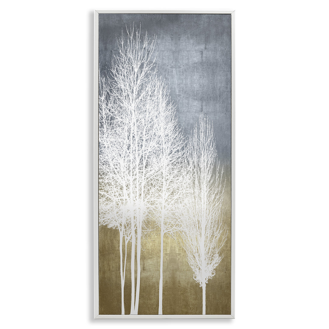 Tall Tree Line Bare Trees Over Abstract Pattern by - Graphic Art Stupell Industries Frame 