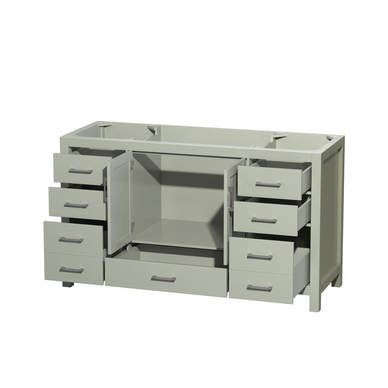 Sheffield 59" Single Bathroom Vanity Base Only, Light Green