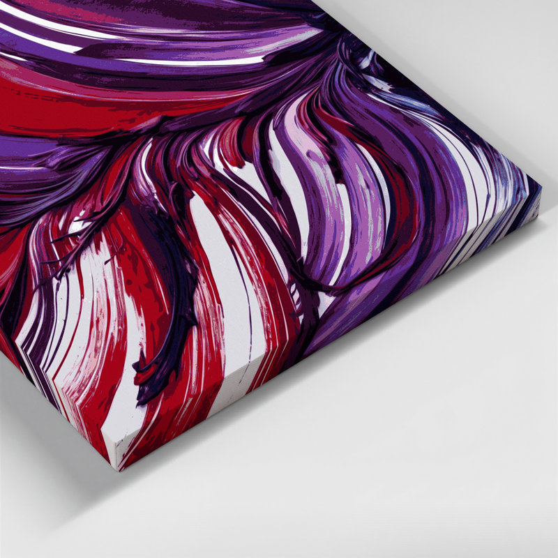 «Lyrical Abstraction 68», art mural sur toile rouge, H 11 po x l 14 po