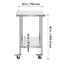 Table de préparation en acier inoxydable de 40 pouces de hauteur avec dosseret, tablettes réglables-155361309