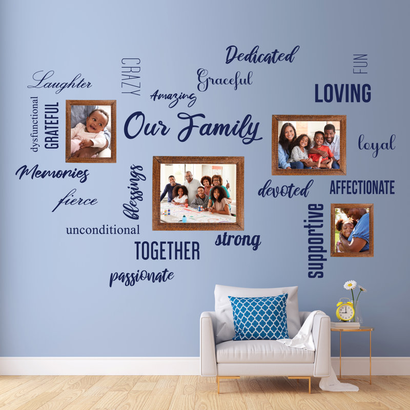 Adhésif décoratif «Mots pour décrire notre famille», Marine