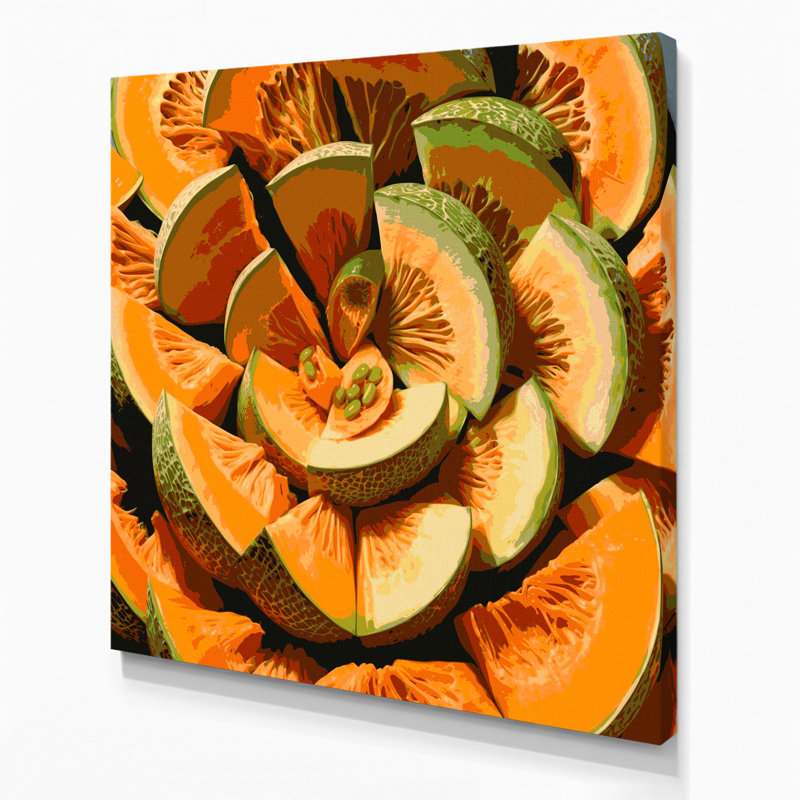 «Fruit Cantaloup Brown», art mural sur toile, 12" H x 12" W
