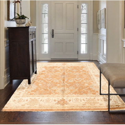 Adreinne One-of-a-Kind 6'1" 2010s Square Wool Area Rug in Copper