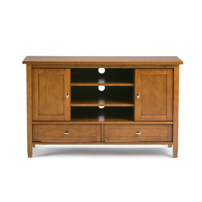 Warm Shaker 47"W Solid Wood TV Stand for TVs up to 55" with 2 Storage Cabinets and 2 Drawers