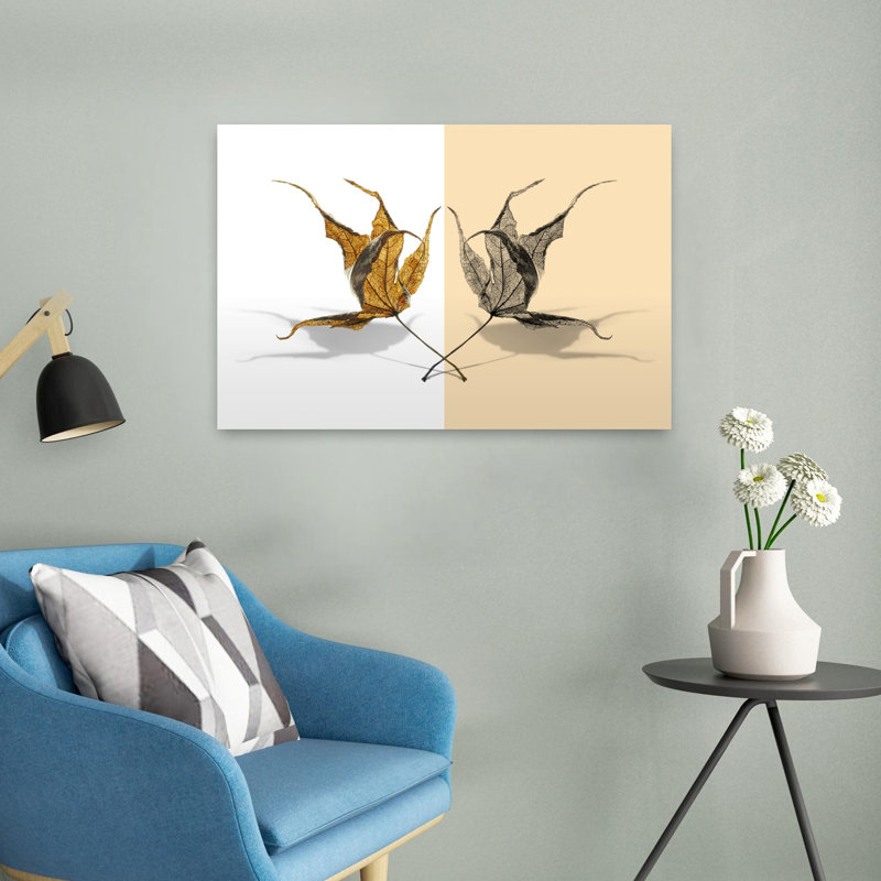 Art mural abstrait contemporain flétri, H 16 po x l 24 po