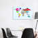 Tangram Abstract World Map by Michael Tompsett - Wrapped Canvas Print