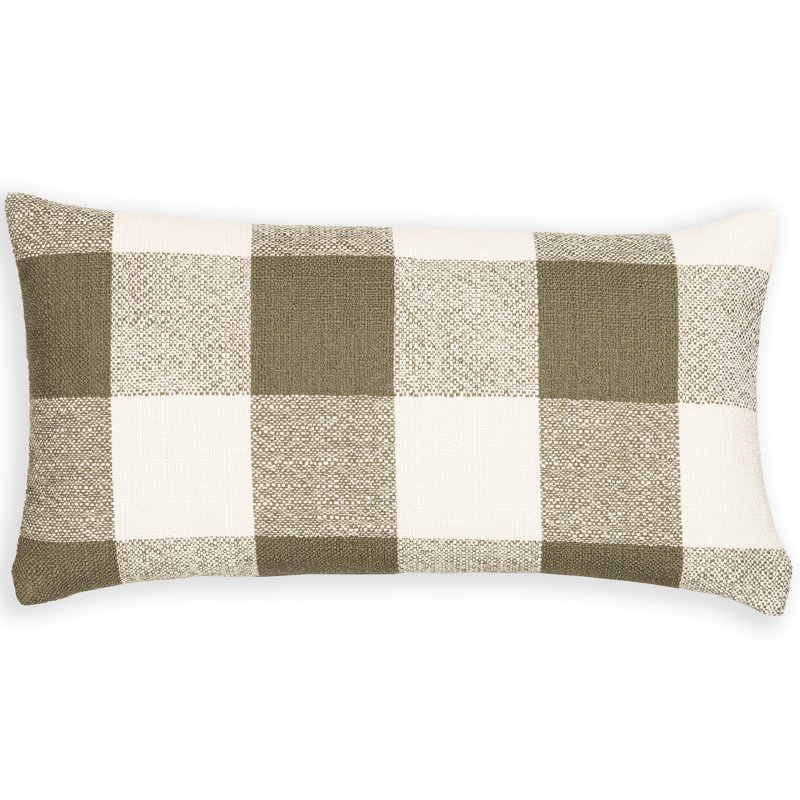 Coussin Birch Lane Cleveland, Vert à carreaux, Polyester