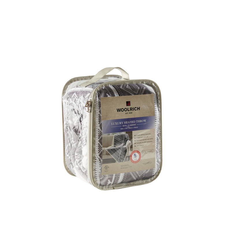 Grey Electric Knitted Reversible Heat Blanket 60x70 inch
