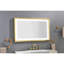 Grand miroir de salle de bain rectangulaire à DEL avec brouillard et fonction à intensité variable. Lumières, maquillage, rasage, soin de la peau-1735117670