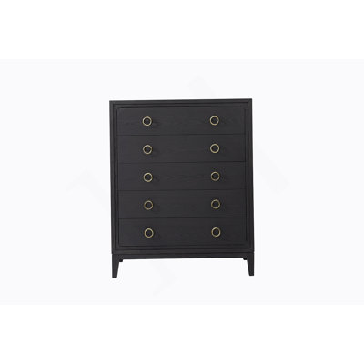 Commode 5 tiroirs au fini poivre