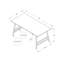 Table de salon en stratifié taupe, cadre rectangulaire en métal noir moderne de 40 po, bureau d'appoint café stratifié pour la pièce, l 40 po